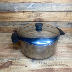 VTG Revere Ware 4.5 Qt Quart Stock Pot Soup Pan Copper Bottom RiverSide Cal USA